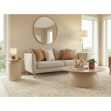 Kastra & Polaris açık Krem Sehpa Seti