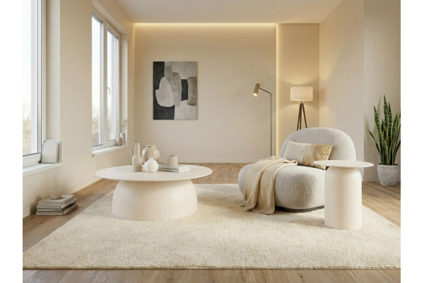 Kastra & Polaris Keten Beyazı Sehpa Seti