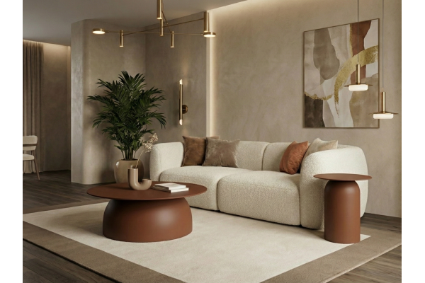 Kastra & Polaris Kızıl Kahve Sehpa Seti