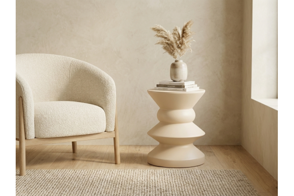 Askella Açık Krem Yan Sehpa