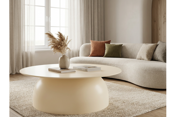 Kastra Sıcak Fildişi Orta Sehpa